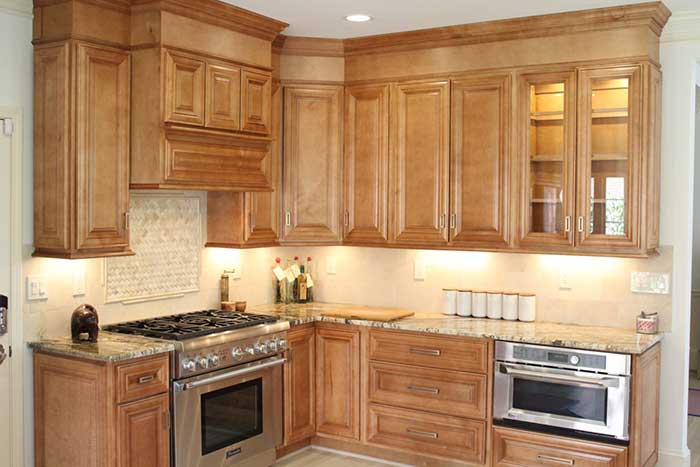 Wooden furniture in kitchen