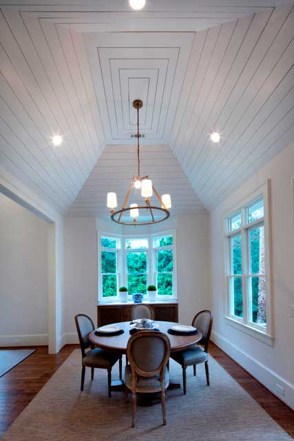 high ceiling dining room renovation