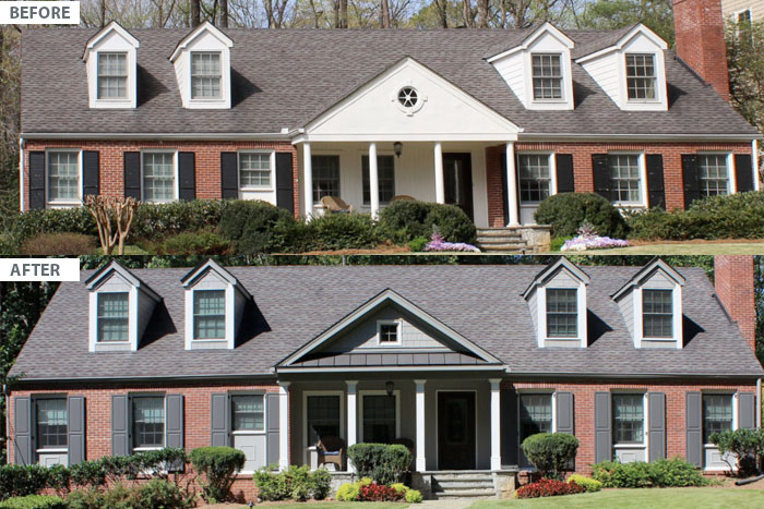 exterior before and after